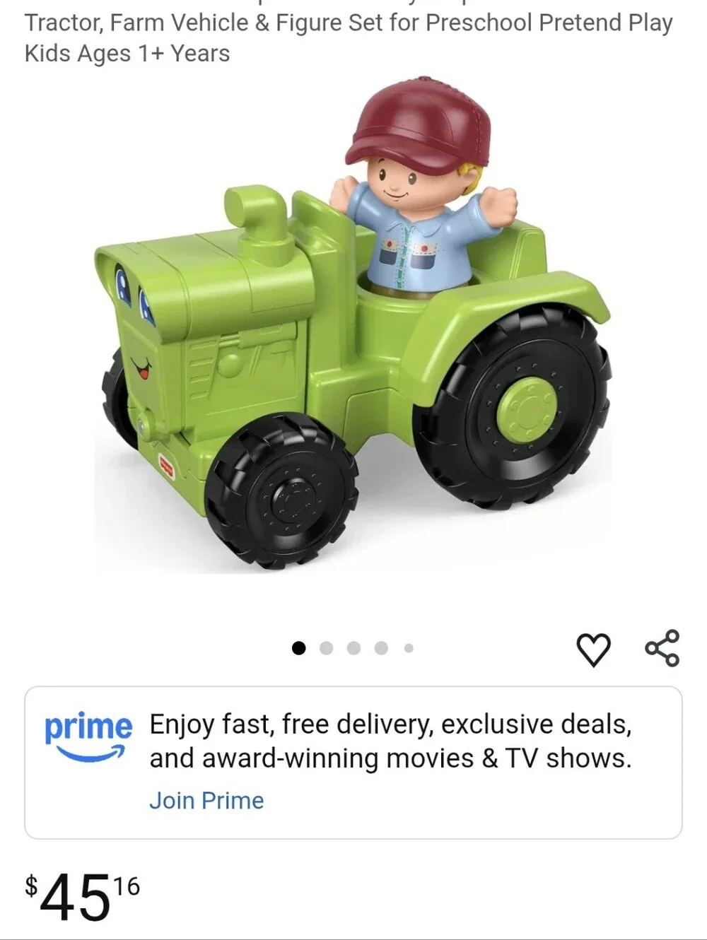 Fisher-Price Little People Tractor Truck & Farmer BNWT FIRM $$